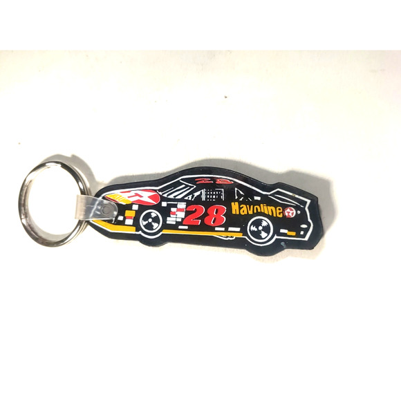 Vintage Rubber Number 28 Havoline Car Racing Keychain - Picture 3 of 6